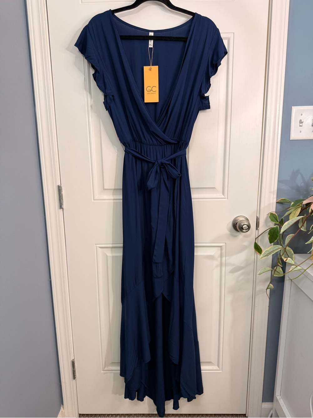 GC Collection Navy Faux Wrap Maxi Dress